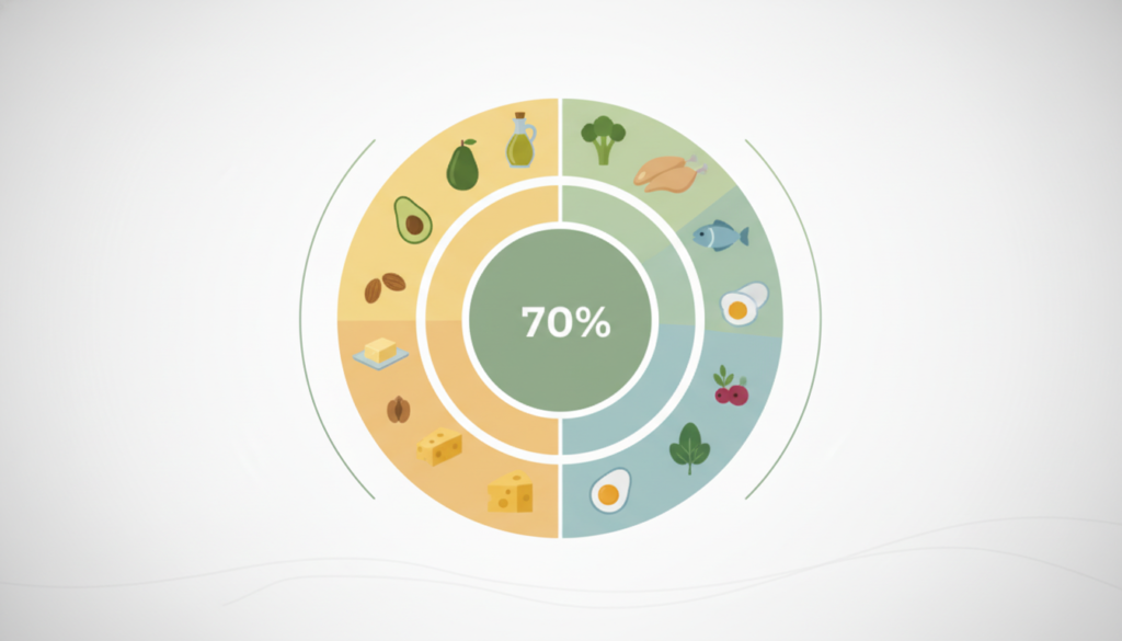 keto macronutrient ratio pie chart illustration