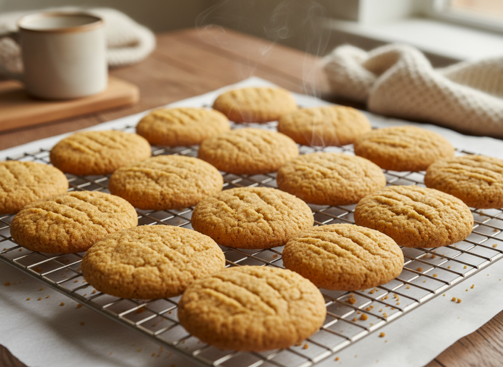 keto peanut butter cookies with fork marks on top