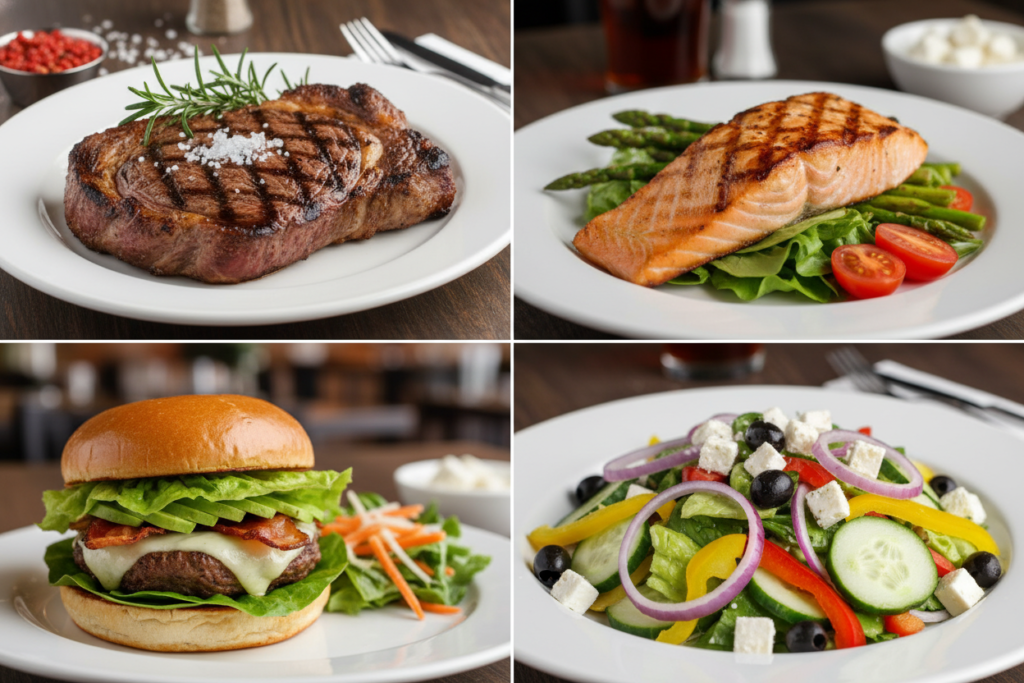 variety of keto-friendly restaurant cuisines