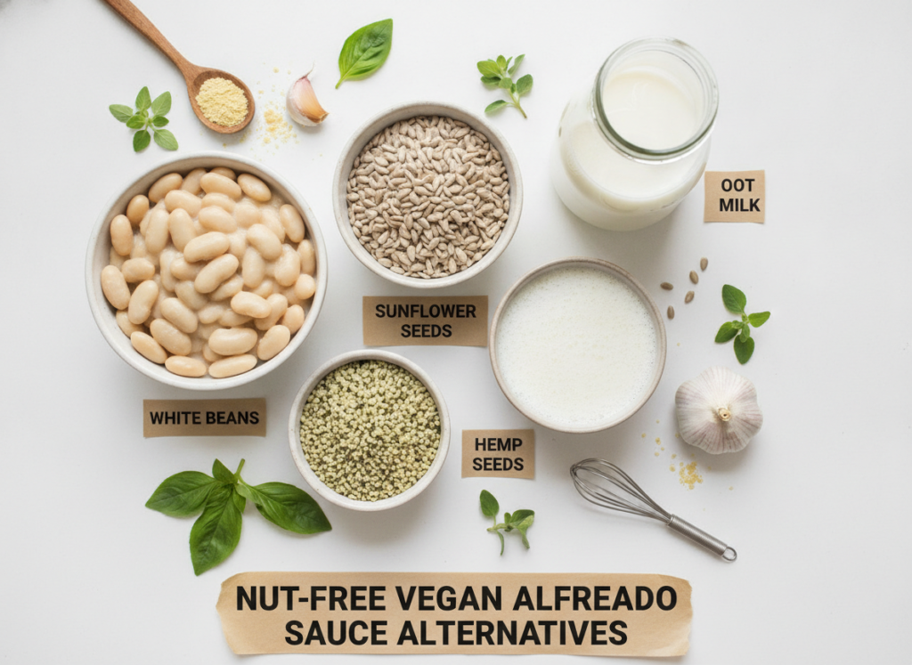 alternative ingredients for nut-free vegan alfredo sauce including sunflower seeds alternative ingredients for nut-free vegan alfredo sauce including sunflower seeds