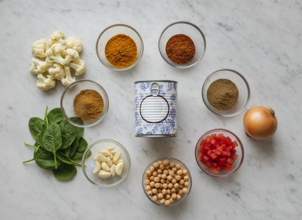 arranged ingredients for vegan curry including coconut milk, spices, and fresh vegetables on a marble countertop arranged ingredients for vegan curry including coconut milk, spices, and fresh vegetables on a marble countertop