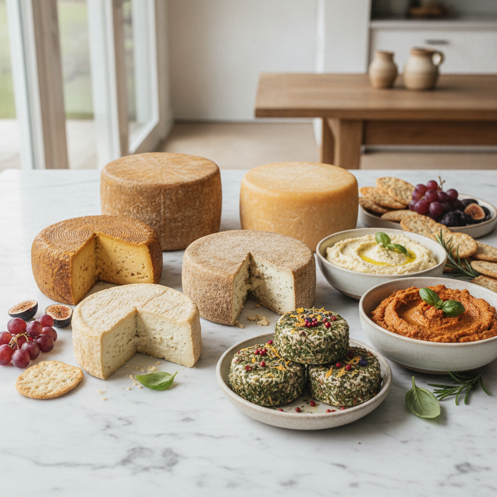 artisan vegan cheese selection with herbs artisan vegan cheese selection with herbs