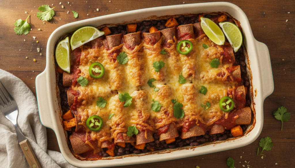 black bean and sweet potato enchiladas black bean and sweet potato enchiladas