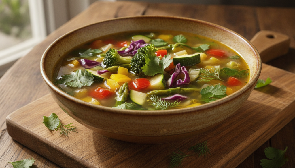 colorful keto vegetable soup