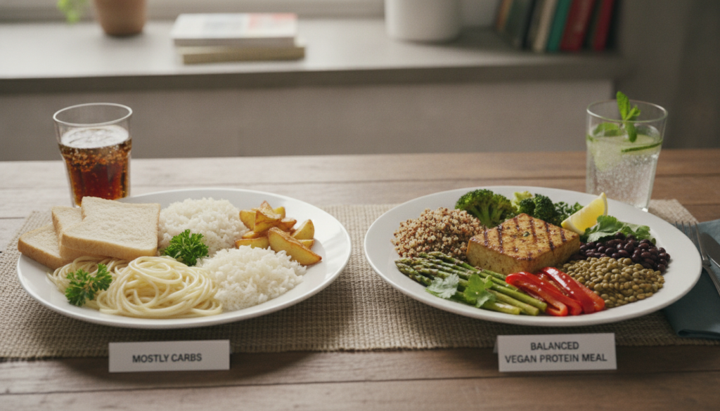 comparison of balanced versus imbalanced vegan plate comparison of balanced versus imbalanced vegan plate
