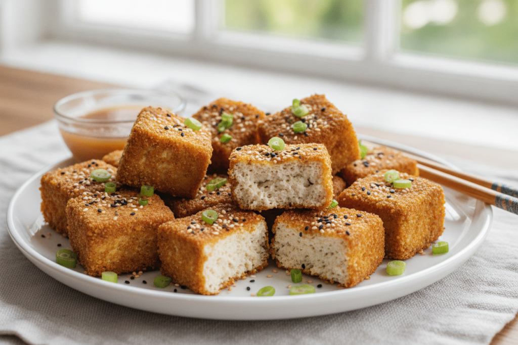 crispy air fryer tofu pieces crispy air fryer tofu pieces