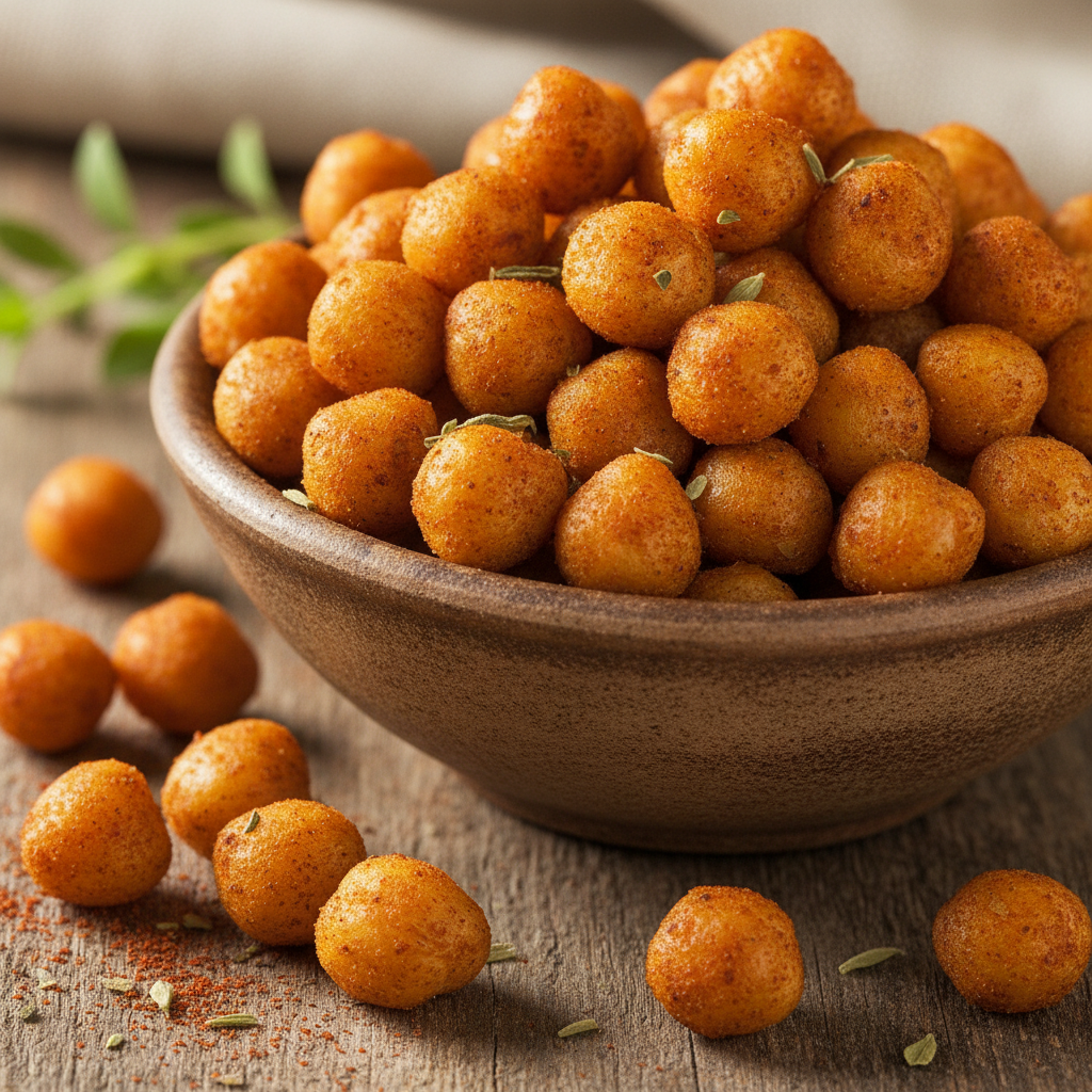crispy roasted chickpeas in bowl crispy roasted chickpeas in bowl