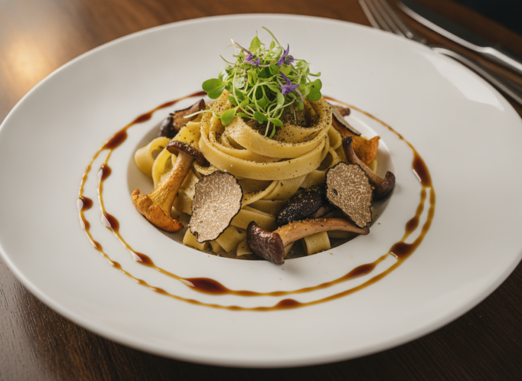 elegant vegan mushroom truffle pasta elegant vegan mushroom truffle pasta