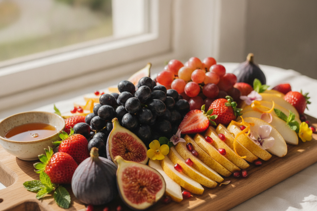 fresh fruit arrangement on vegan board fresh fruit arrangement on vegan board