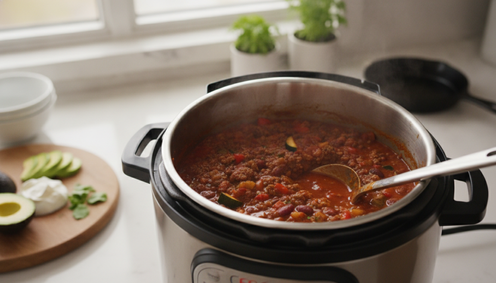 instant pot keto chili recipe ready to serve
