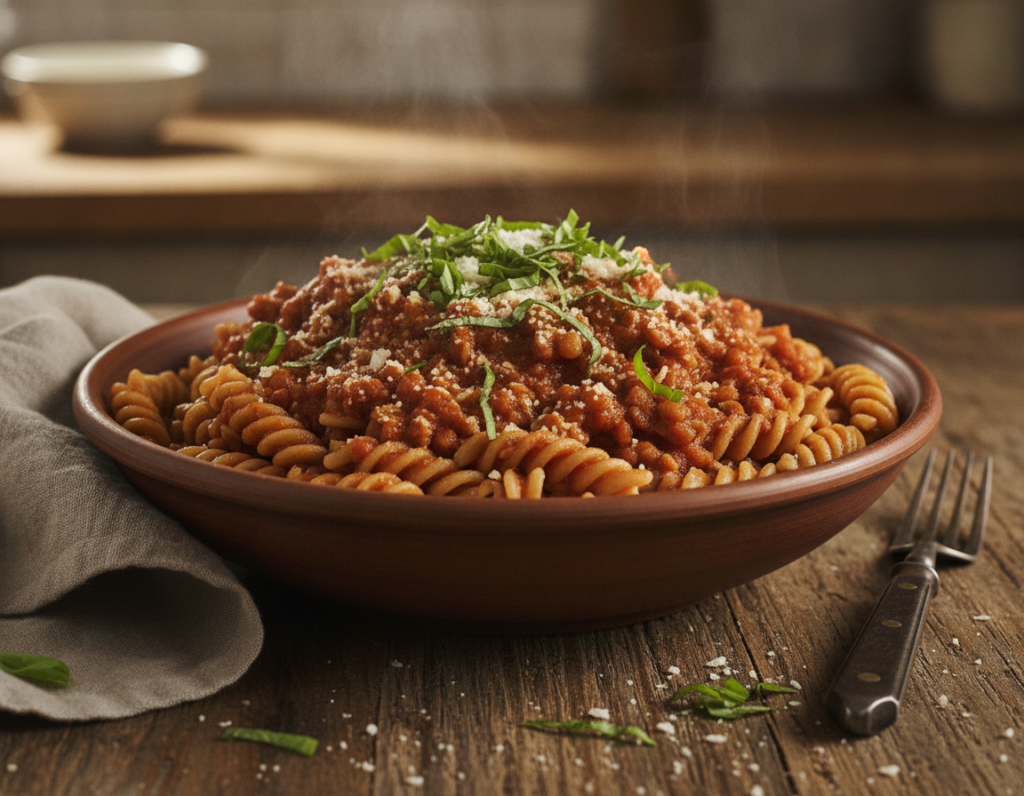 lentil pasta bolognese with red lentils lentil pasta bolognese with red lentils
