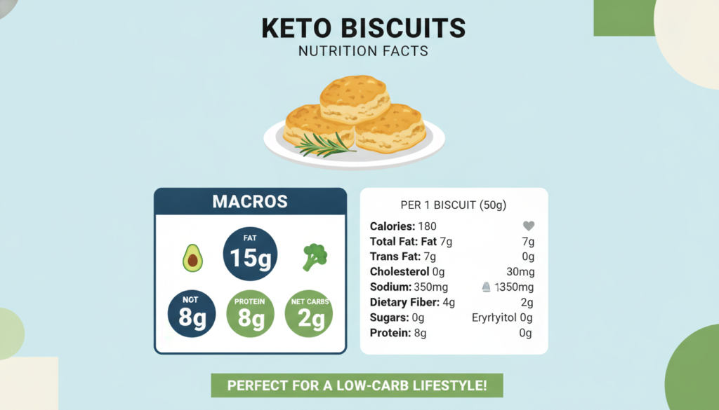 nutrition facts display for keto biscuits