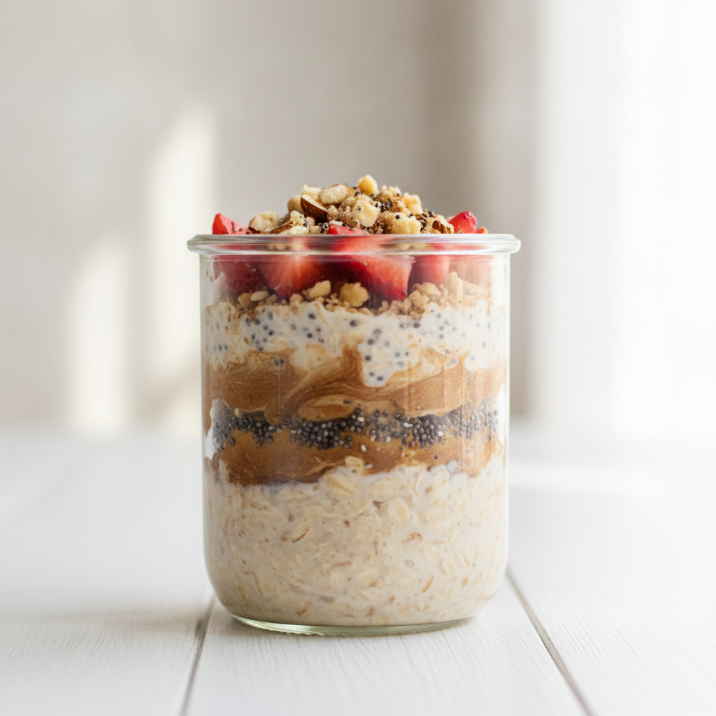 overnight oats with almond butter and seeds overnight oats with almond butter and seeds
