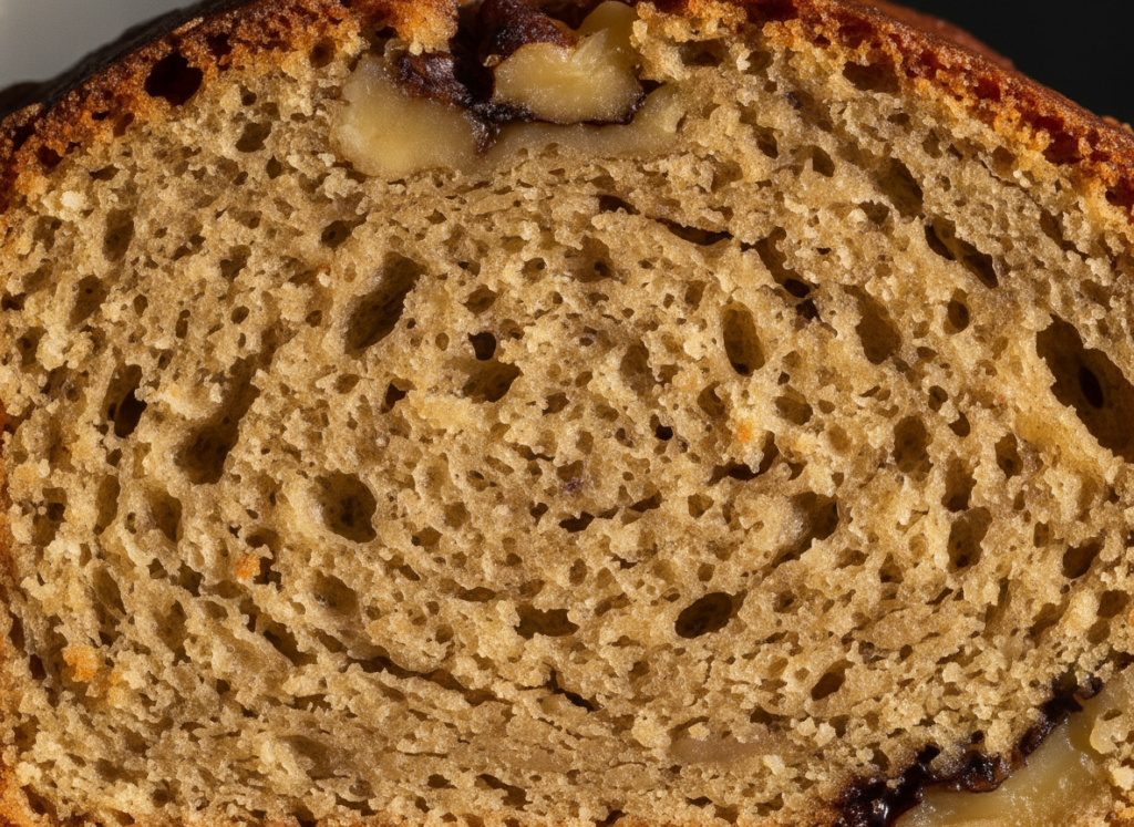 perfectly textured keto banana bread interior crumb structure