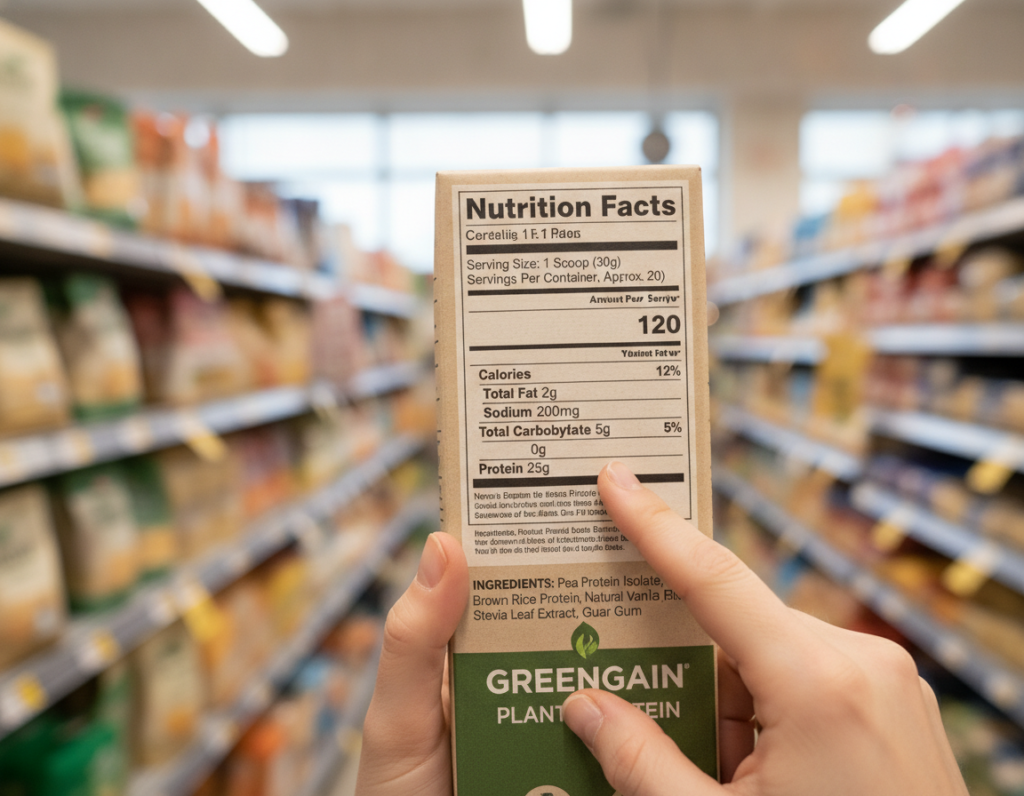 person reading nutrition labels on plant-based products person reading nutrition labels on plant-based products
