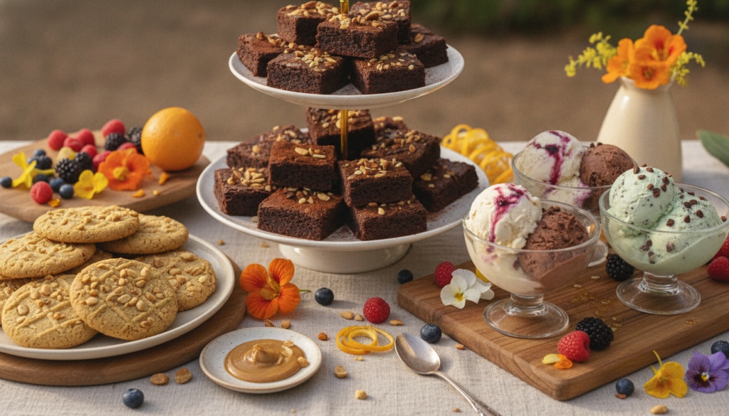 selection of vegan high protein desserts selection of vegan high protein desserts