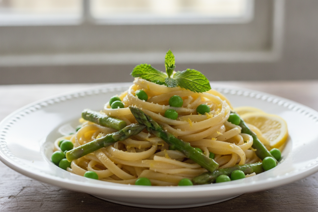 spring asparagus and pea pasta spring asparagus and pea pasta