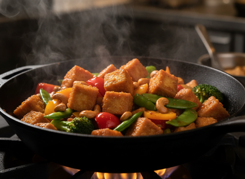 tofu stir-fry with vegetables and cashews tofu stir-fry with vegetables and cashews