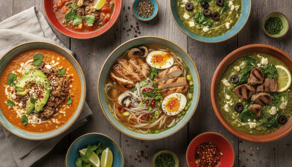 variety of international keto soups