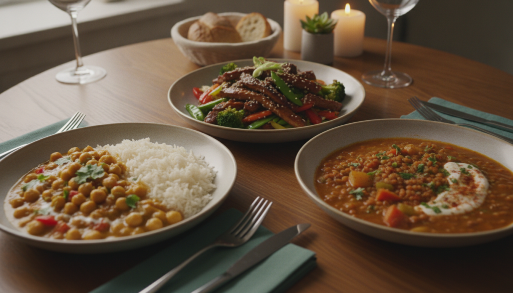 variety of vegan high protein dinner plates variety of vegan high protein dinner plates