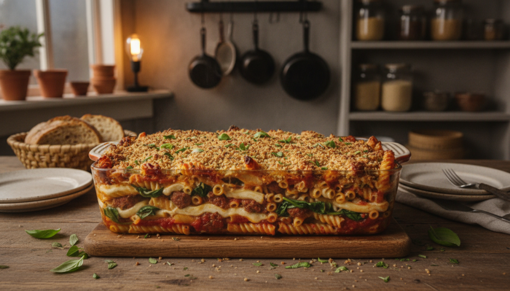 vegan baked ziti with creamy sauce and herbs vegan baked ziti with creamy sauce and herbs