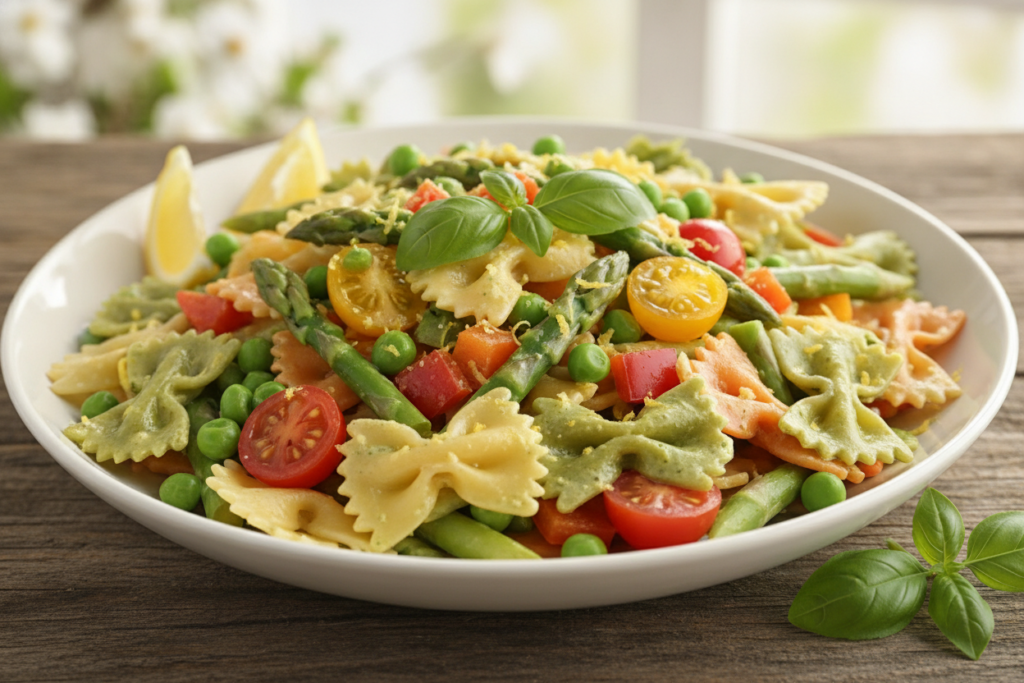 vegan pasta primavera with fresh vegetables vegan pasta primavera with fresh vegetables