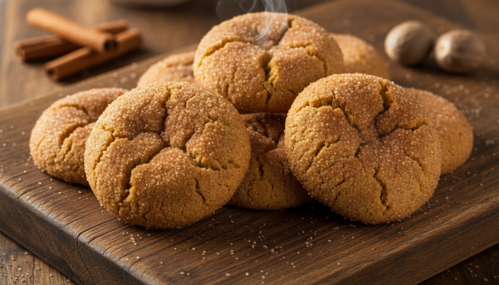 vegan snickerdoodles coated in cinnamon sugar showing crackled surface texture